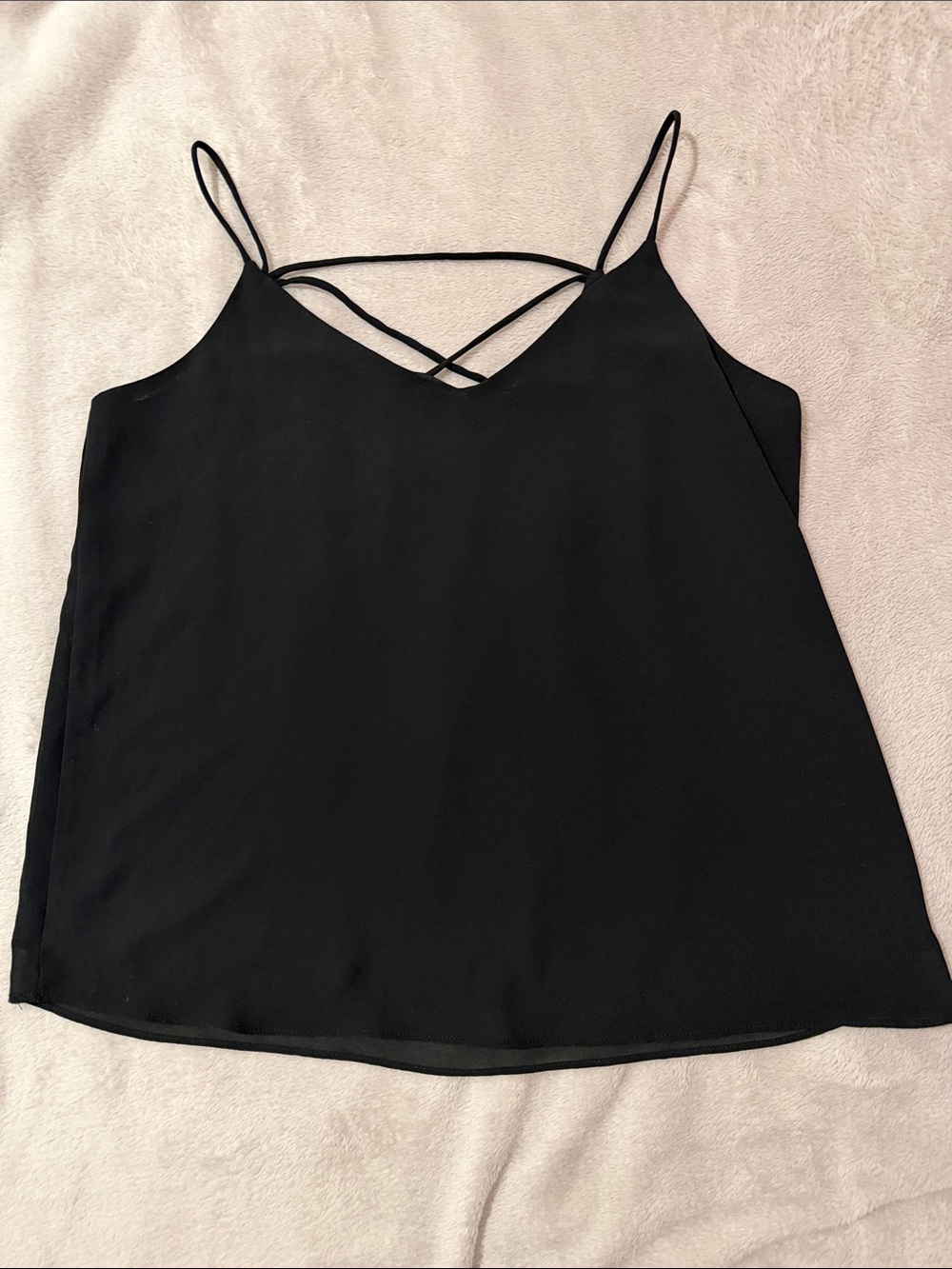 Black Strappy V-Neck Cami Top size M